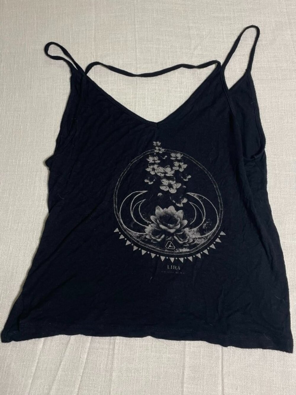 Womens Lira Black Tank Top (Size M)
